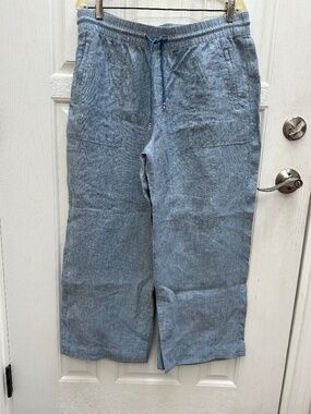 Athleta, blue linen pant- 14 petite